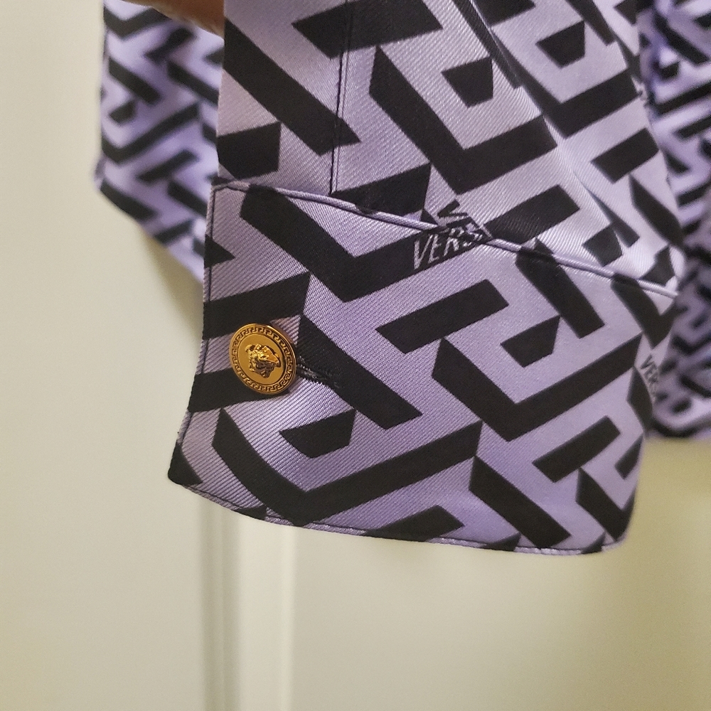 Versace Greca Silk Twill Blouse - Picture 11 of 16